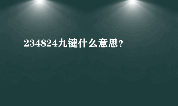 234824九键什么意思？