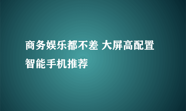 商务娱乐都不差 大屏高配置智能手机推荐