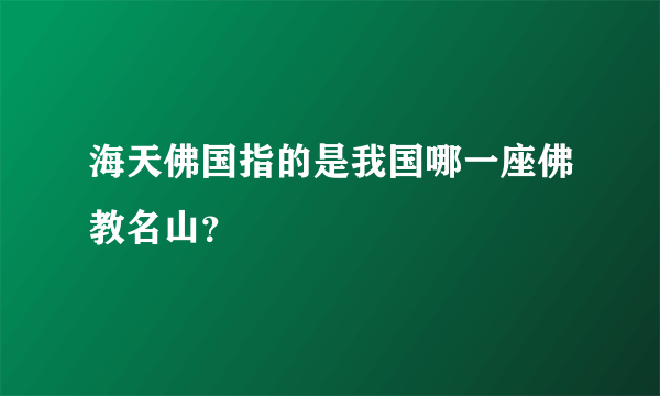 海天佛国指的是我国哪一座佛教名山？