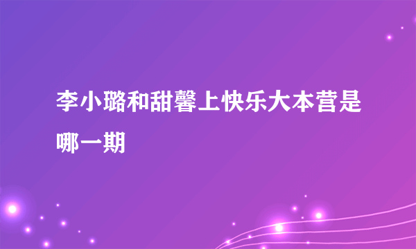 李小璐和甜馨上快乐大本营是哪一期