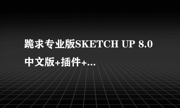 跪求专业版SKETCH UP 8.0中文版+插件+注册机。