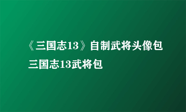 《三国志13》自制武将头像包 三国志13武将包