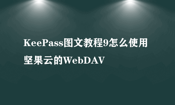 KeePass图文教程9怎么使用坚果云的WebDAV