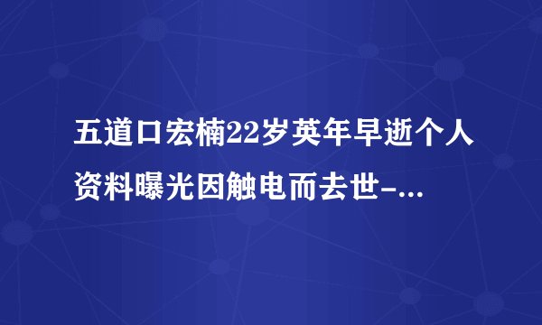 五道口宏楠22岁英年早逝个人资料曝光因触电而去世-娱乐八卦-飞外网