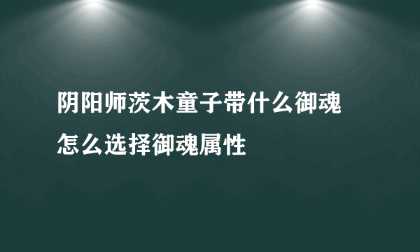 阴阳师茨木童子带什么御魂 怎么选择御魂属性