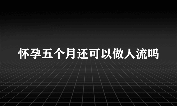 怀孕五个月还可以做人流吗