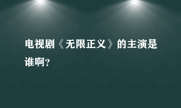 电视剧《无限正义》的主演是谁啊？