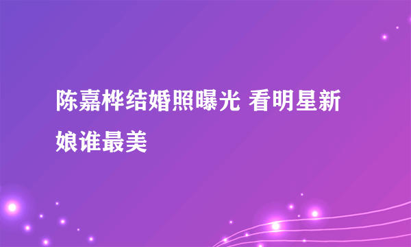 陈嘉桦结婚照曝光 看明星新娘谁最美