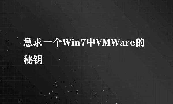 急求一个Win7中VMWare的秘钥