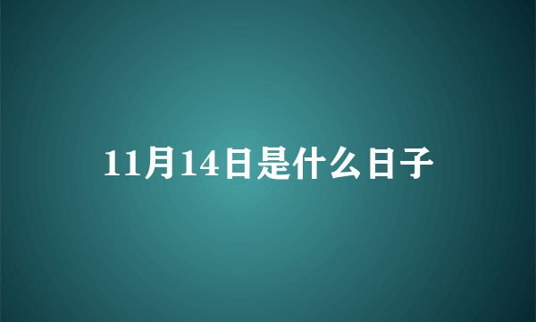 11月14日是什么日子