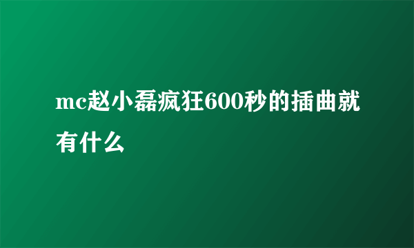 mc赵小磊疯狂600秒的插曲就有什么