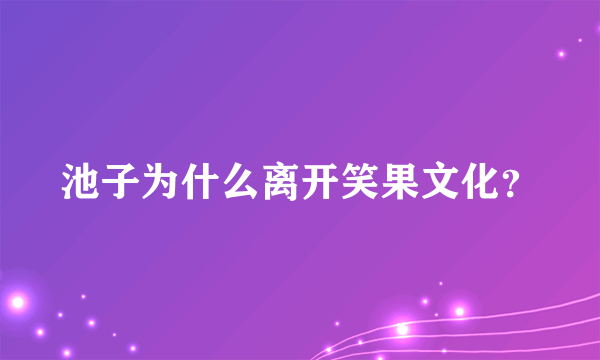 池子为什么离开笑果文化？