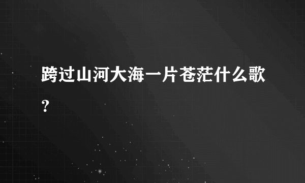 跨过山河大海一片苍茫什么歌？