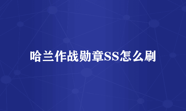 哈兰作战勋章SS怎么刷