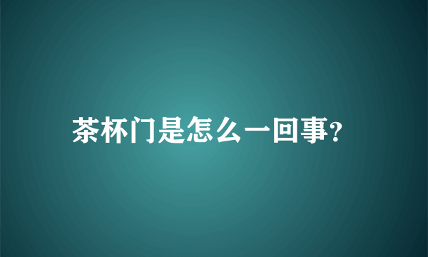 茶杯门是怎么一回事？