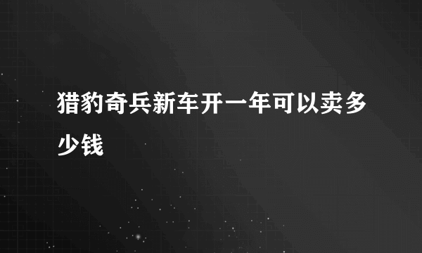 猎豹奇兵新车开一年可以卖多少钱