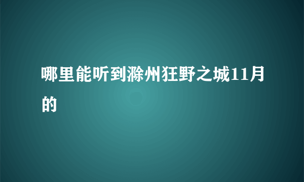 哪里能听到滁州狂野之城11月的