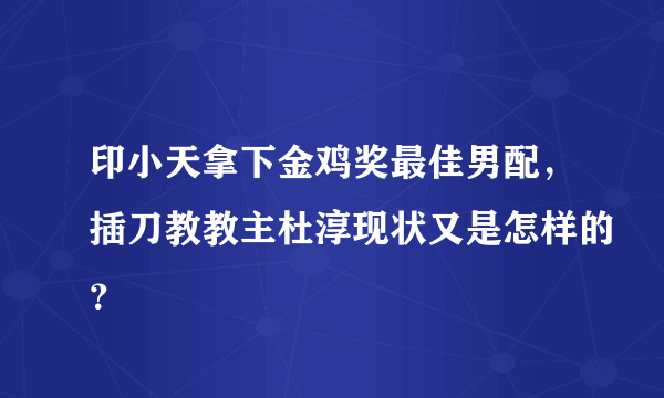 印小天拿下金鸡奖最佳男配，插刀教教主杜淳现状又是怎样的？