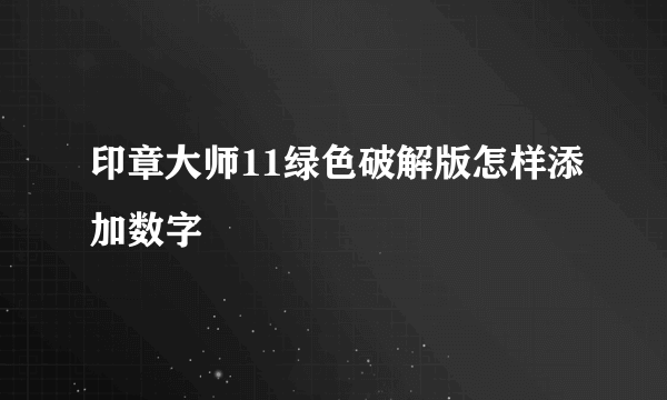 印章大师11绿色破解版怎样添加数字