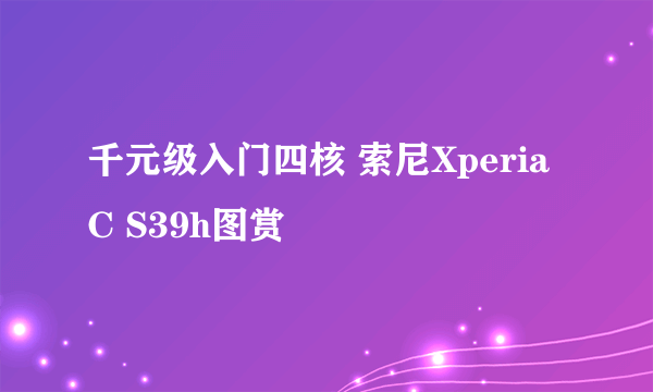 千元级入门四核 索尼Xperia C S39h图赏