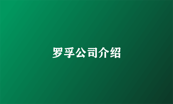 罗孚公司介绍