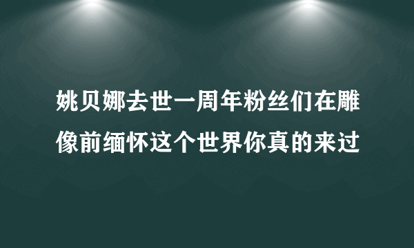 姚贝娜去世一周年粉丝们在雕像前缅怀这个世界你真的来过