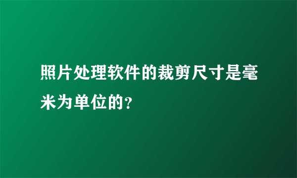 照片处理软件的裁剪尺寸是毫米为单位的？