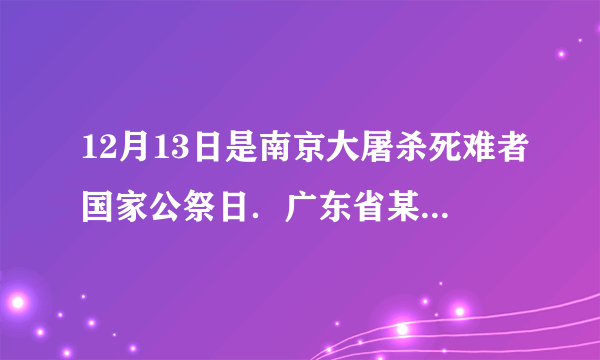 12月13日是南京大屠杀死难者国家公祭日．广东省某校组织学生观看了国家公祭日仪式现场直播．对此，同学们议论纷纷．中学生小孟认为：“现在是和平年代，没有必要举办国家公祭日活动了．”请对中学生小孟的观点进行辨析．