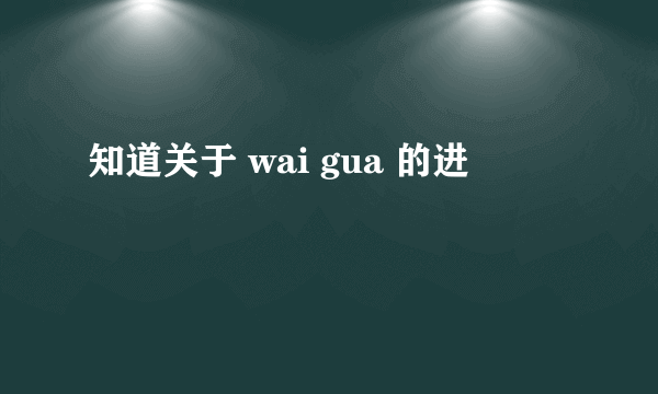 知道关于 wai gua 的进