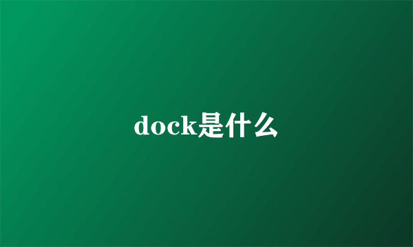 dock是什么