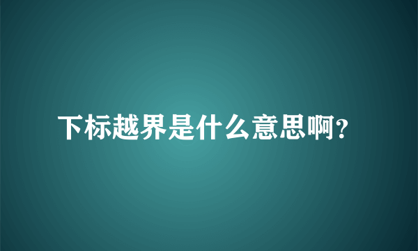 下标越界是什么意思啊？