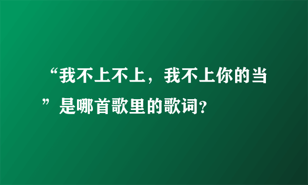 “我不上不上，我不上你的当”是哪首歌里的歌词？