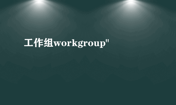 工作组workgroup