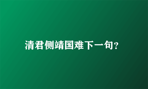 清君侧靖国难下一句？