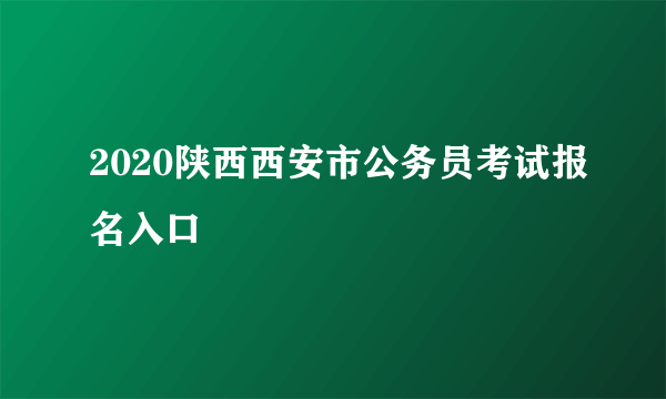 2020陕西西安市公务员考试报名入口