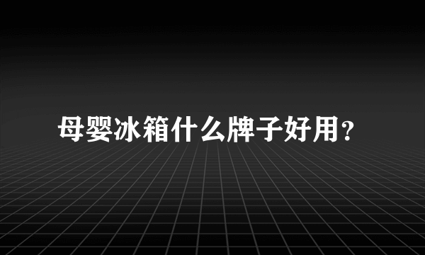 母婴冰箱什么牌子好用？