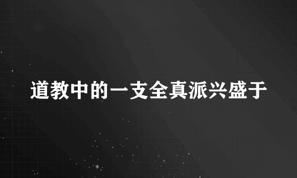 道教中的一支全真派兴盛于