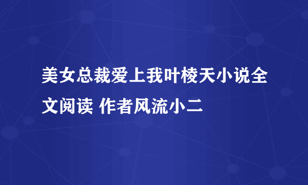 美女总裁爱上我叶棱天小说全文阅读 作者风流小二