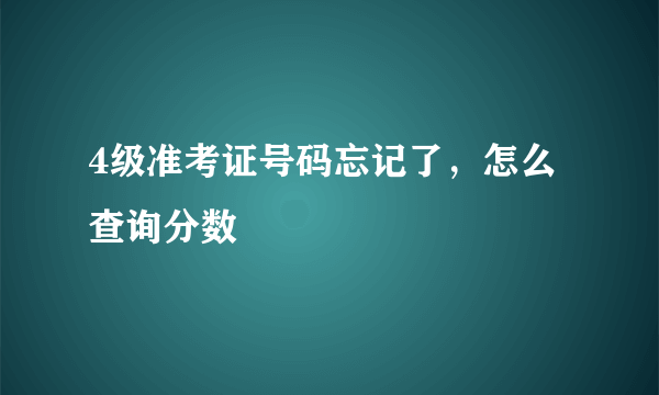 4级准考证号码忘记了，怎么查询分数