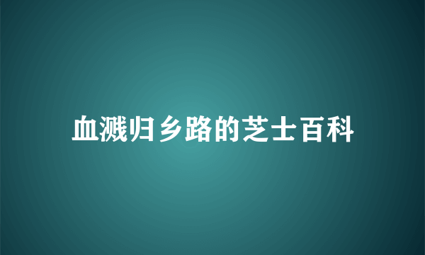 血溅归乡路的芝士百科