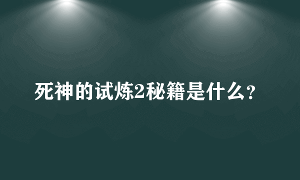 死神的试炼2秘籍是什么？