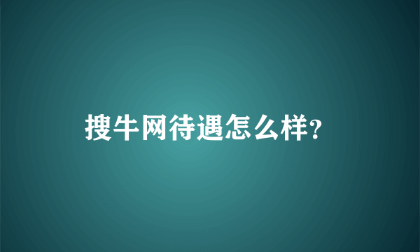 搜牛网待遇怎么样？