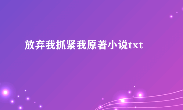 放弃我抓紧我原著小说txt