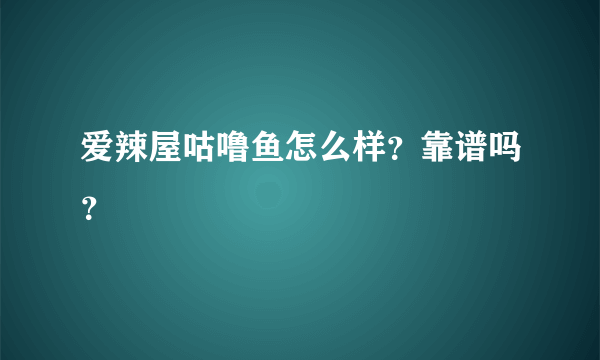 爱辣屋咕噜鱼怎么样？靠谱吗？