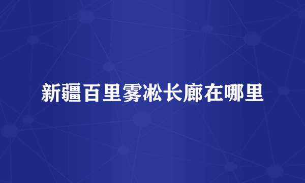 新疆百里雾凇长廊在哪里