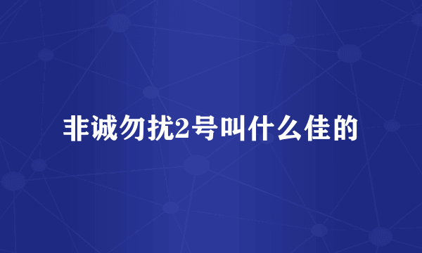 非诚勿扰2号叫什么佳的