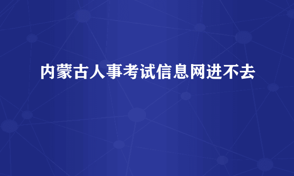 内蒙古人事考试信息网进不去