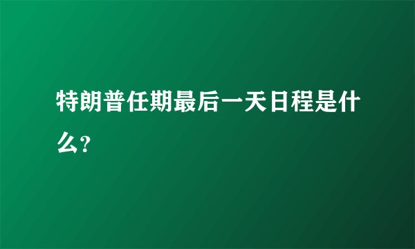 特朗普任期最后一天日程是什么？