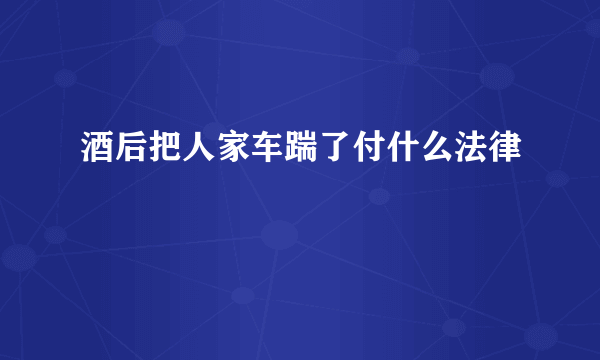 酒后把人家车踹了付什么法律