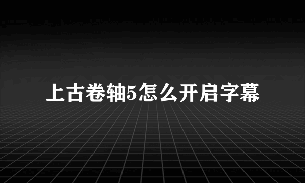 上古卷轴5怎么开启字幕